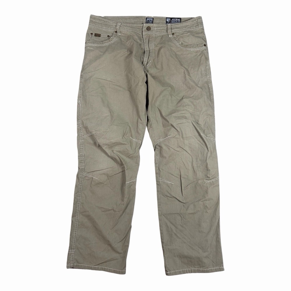 Kuhl Pants Men's 36x32 Revolvr Gray Canvas Straight Leg 5-Pocket Patina Dye